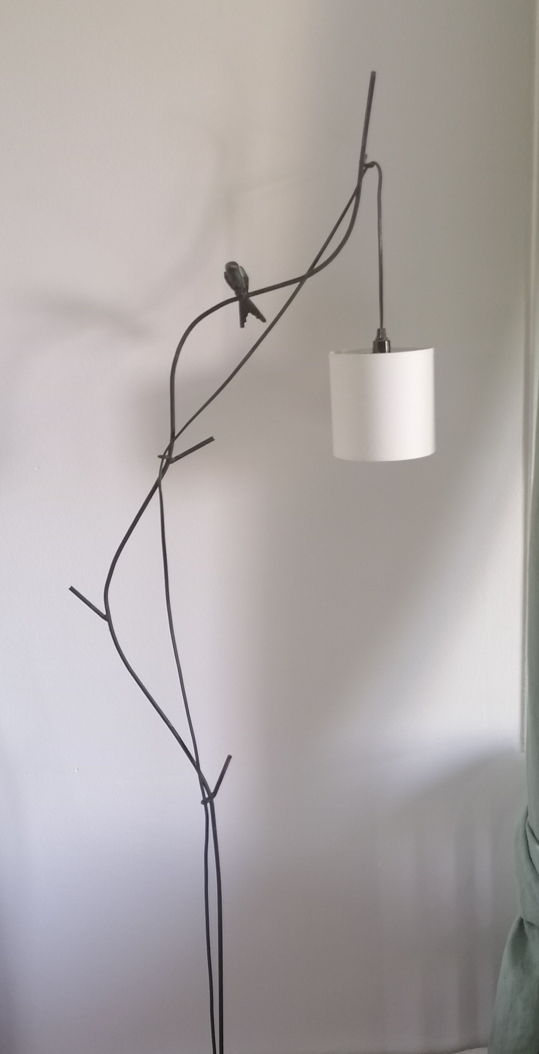 Hirondelle floor lamp by Patrice Gruffaz steel and bronze