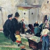 Vintage painting "The Auction"