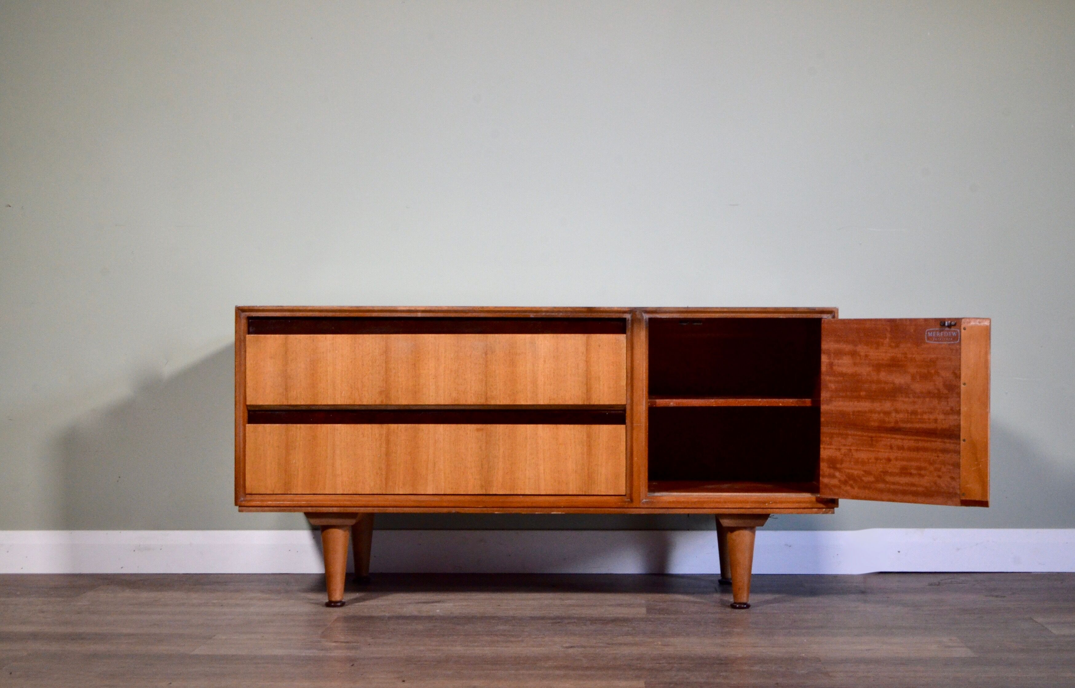 Midcentury petite sideboard cabinet in teak from Meredew