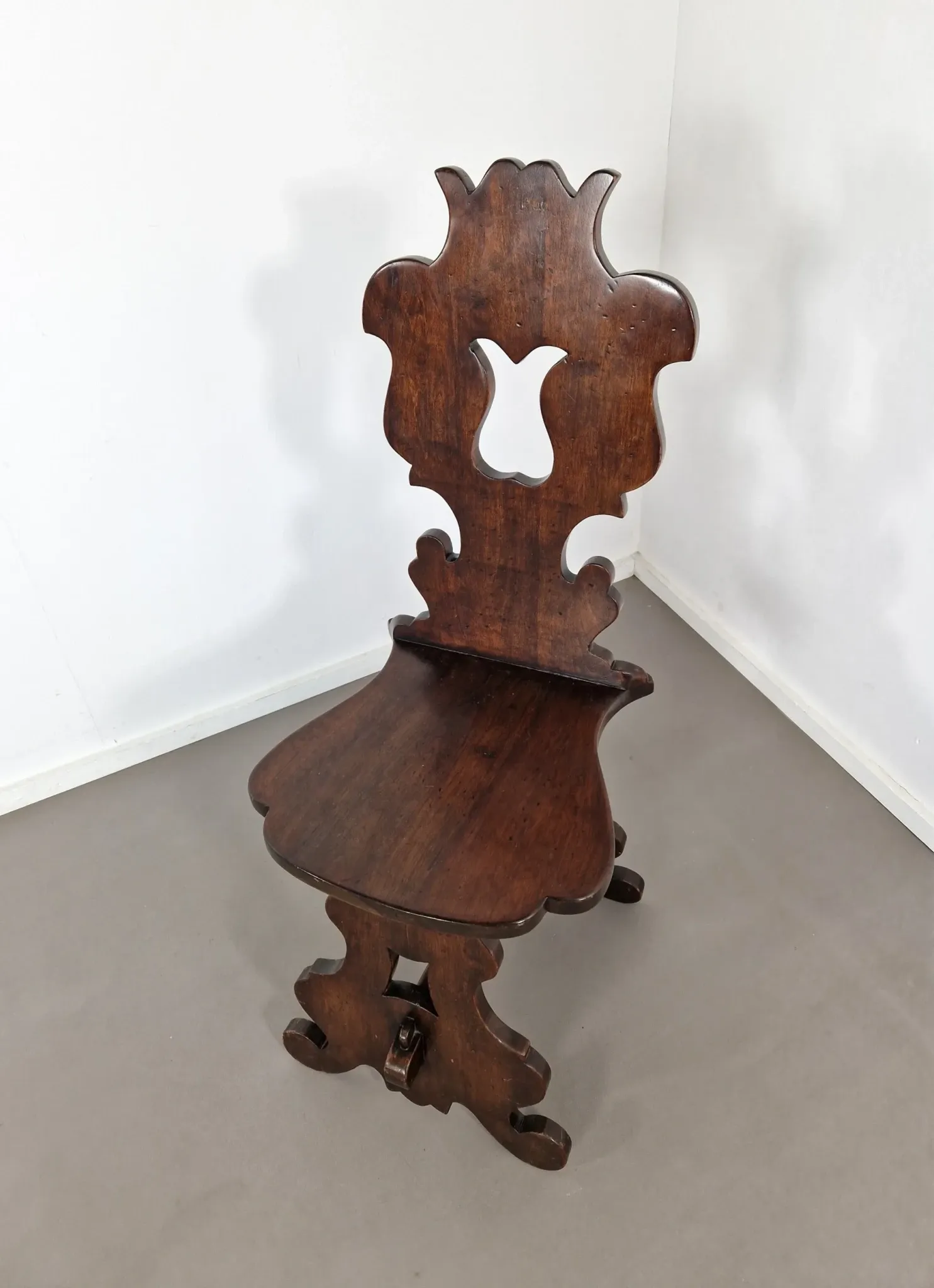 Chaise de hall rustique Sgabello | Noyer