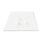 Travertine sculptural coffee table with square top