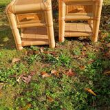 Vintage bamboo bedside tables