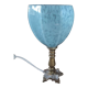 Bedside lamp patinated golden brass tulip glass Clichy bluish