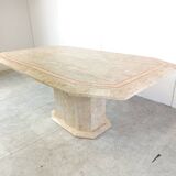 Vintage tesselated stone dining table by Maithland smith, 1970s