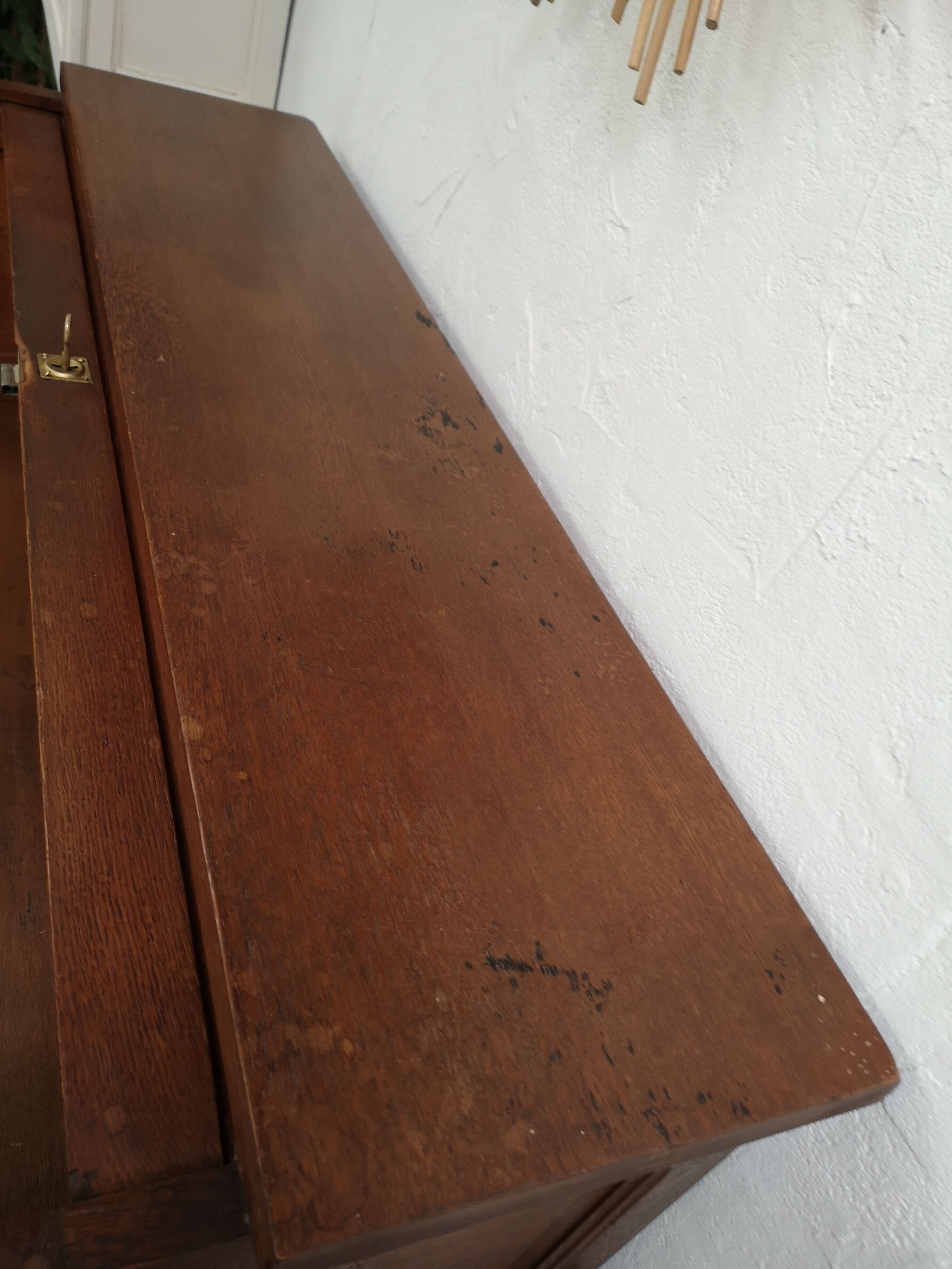 American office with curtain box administration oak