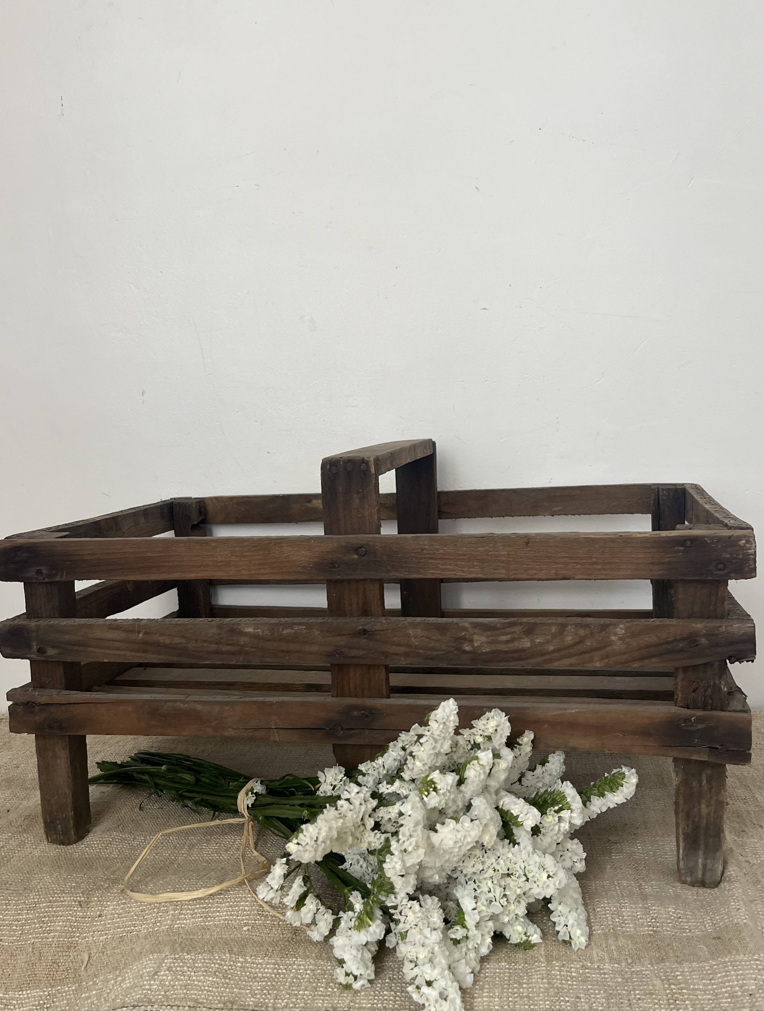 Wooden basket with shelves