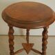 vintage wooden turned stool brutalist decor
