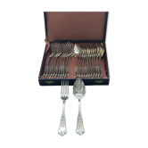 Elegant cutlery set 1900-1910 Boulenger "White 84" 24 place settings