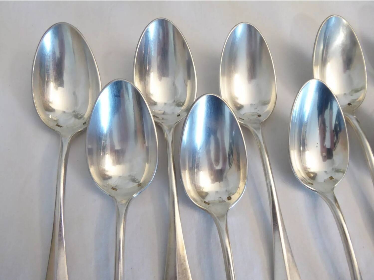 10 silver plated metal table spoons