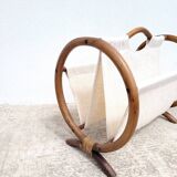 Door magazines rattan & ecru canvas