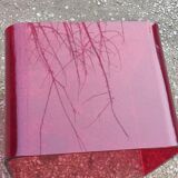 Set of 3 nesting tables in red plexiglass from the 70-80s