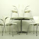 Set of 6 Arne Jacobsen 3207 Armchairs and Dining Table A826 by  Arne Jacobsen for Fritz Hansen