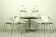 Set of 6 Arne Jacobsen 3207 Armchairs and Dining Table A826 by  Arne Jacobsen for Fritz Hansen
