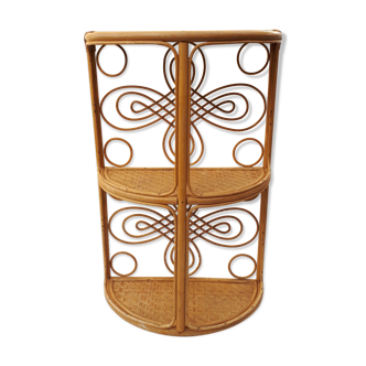 Rattan wall shelf