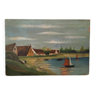 Marine landscape painting.