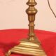bronze candlestick from the 17th century converted into a lamp with its lampshade
