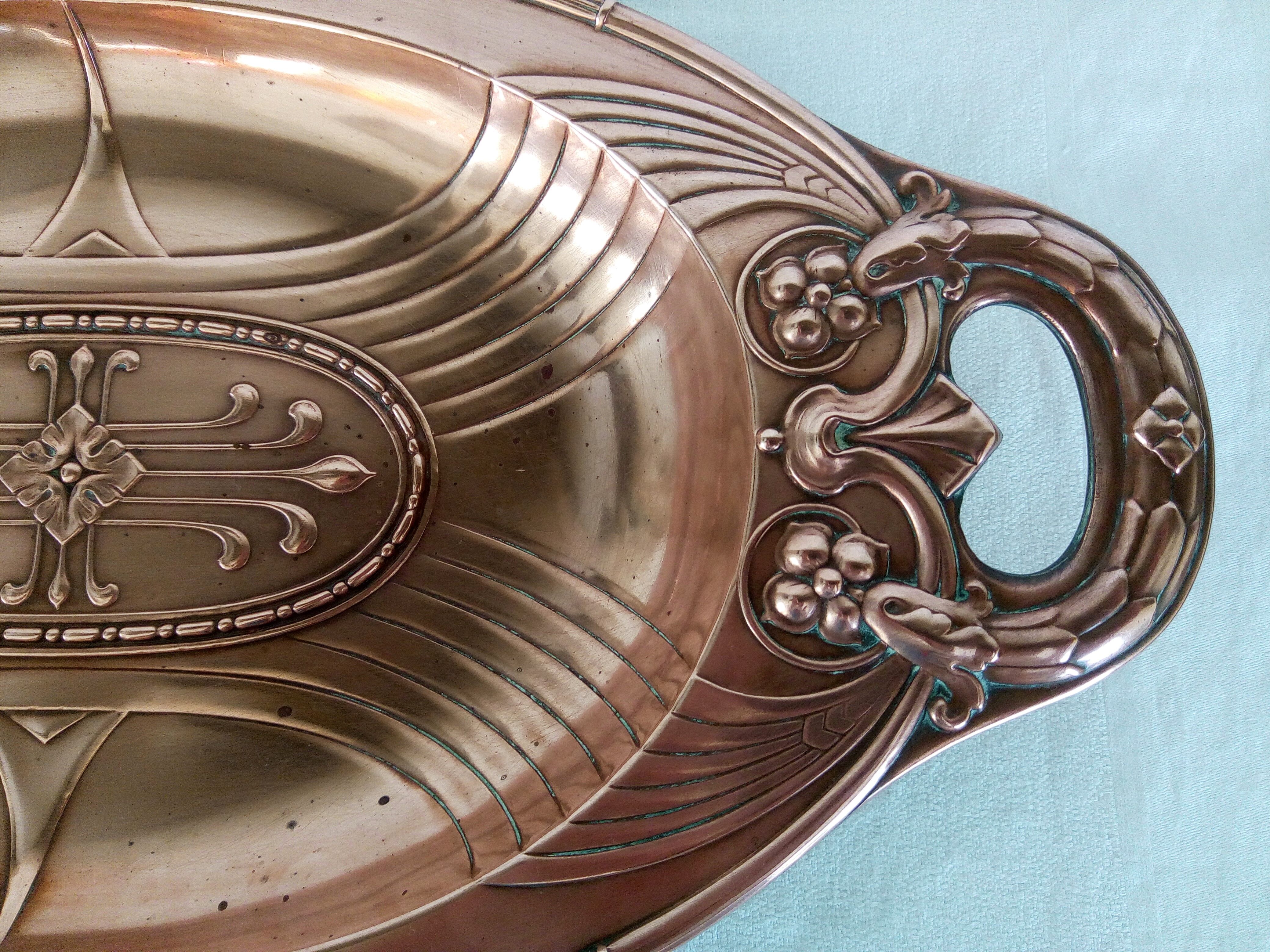 Jugendstil copper tray
