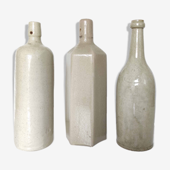 Set of 3 stoneware bottles