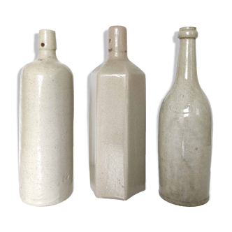 Set of 3 stoneware bottles