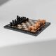 Vintage Peach-and-Black Marble Chessboard with Stone Pieces, Italian 1960s Design – Elegant Gift