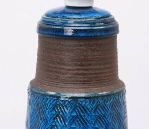 Nils Kähler blue earthenware table lamp, 1960s