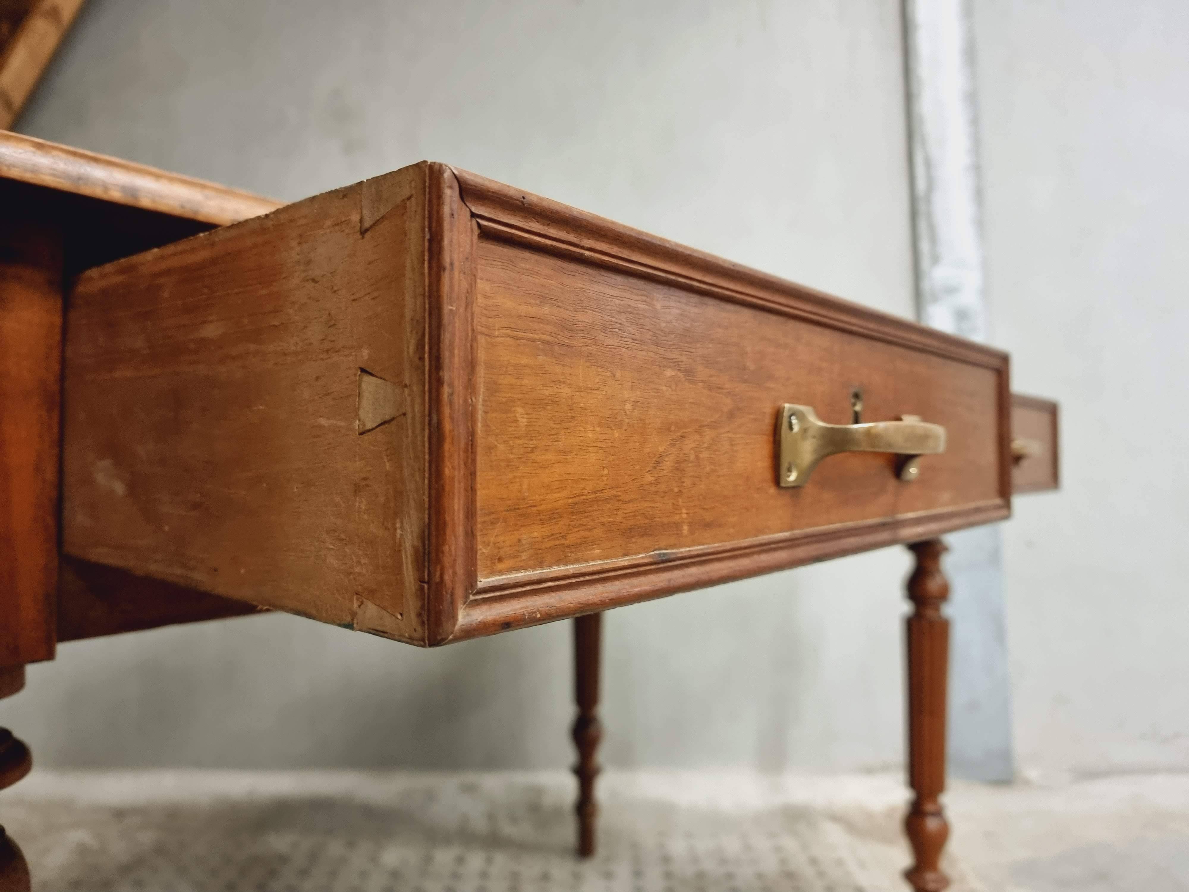 Antique table desk table dining table walnut 72x120 cm