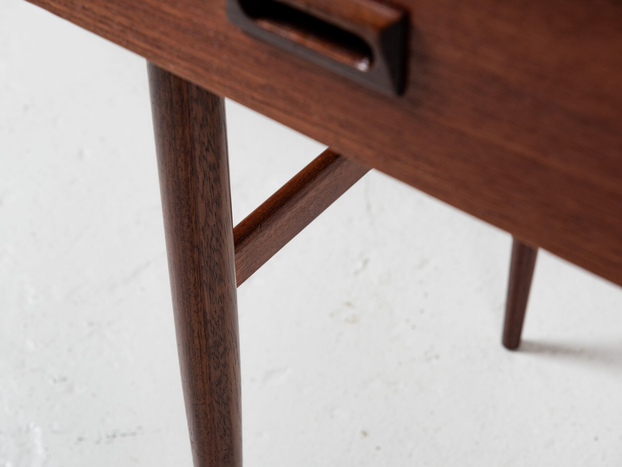 Midcentury danish compact desk with 2 drawers in teak 1960s