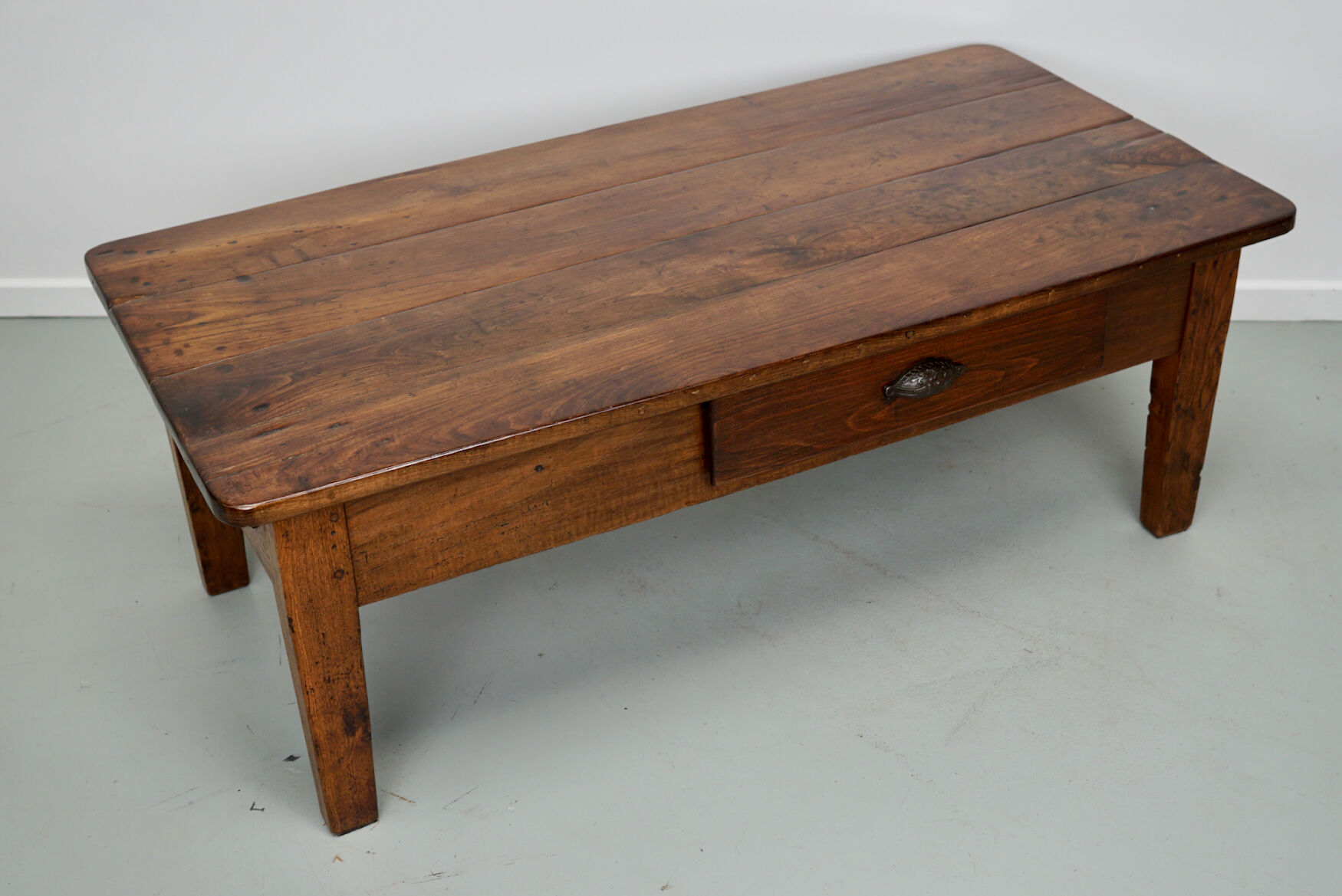 Rustic oak coffee table french 19th century farmhouse