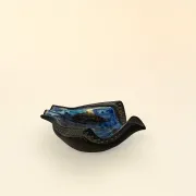 Cendrier oiseau en grès émaillé