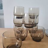 Set of 10 amber glasses