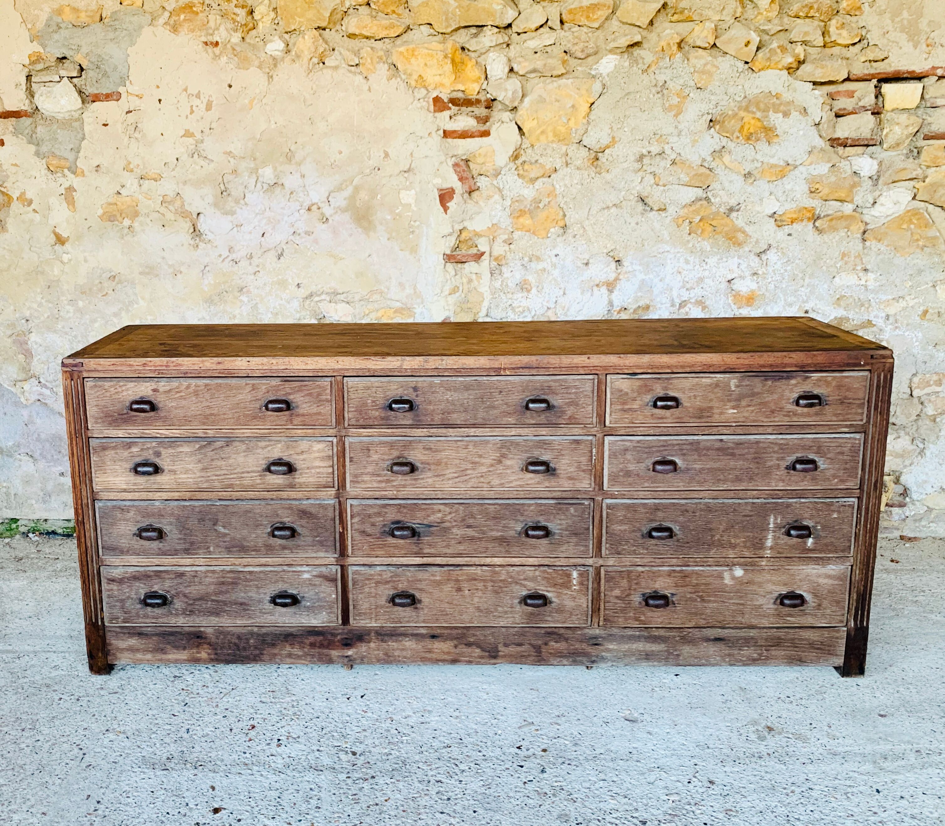 Cabinetmaker's workshop furniture with 12 drawers circa 30's/40's