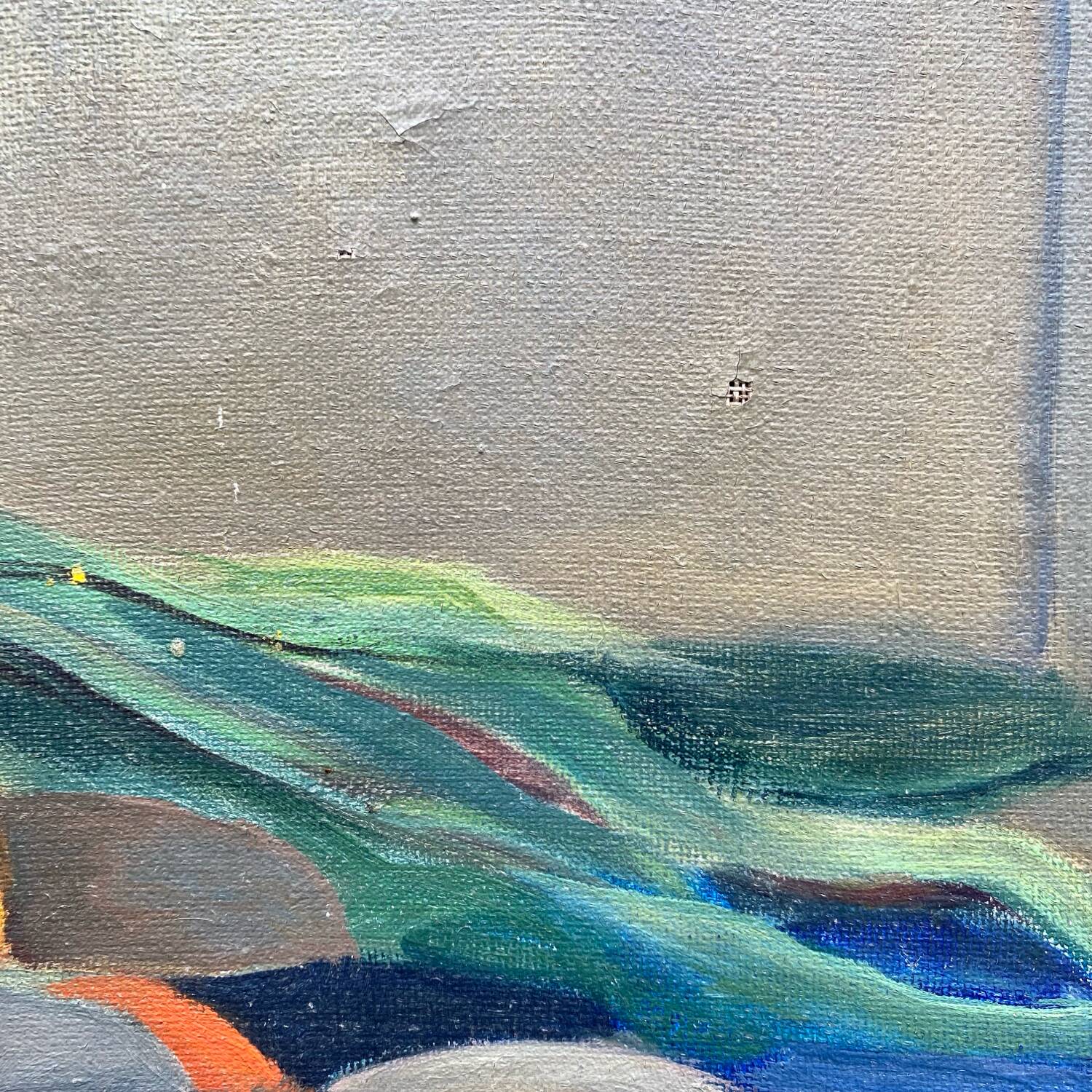Oil on canvas 20th century, still life painting.