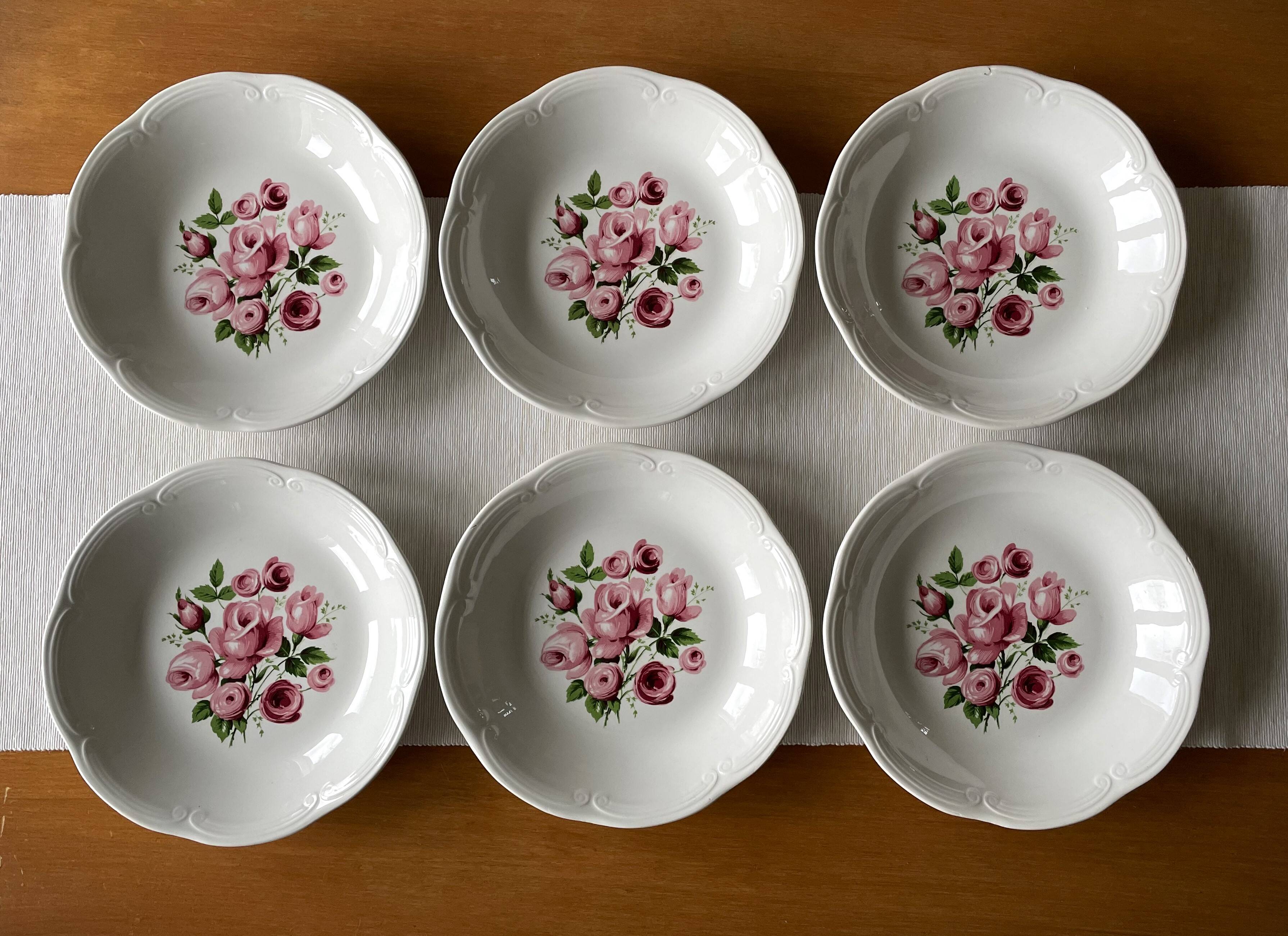 6 old earthenware plates from Saint-Amand (North)