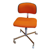 Vintage orange and chrome office chair