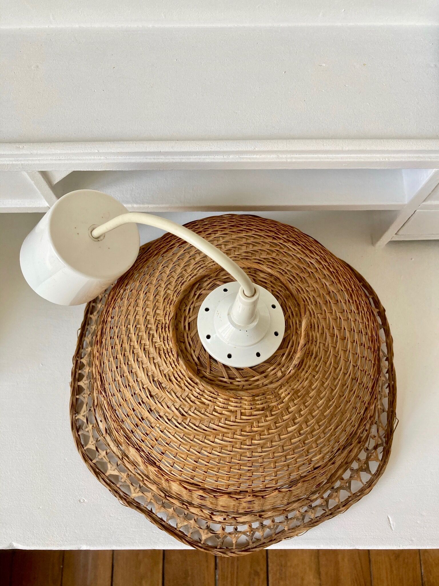 Vintage wicker pendant lamp