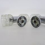 Pair of double wall sconces Space Age. Chrome metal 70.