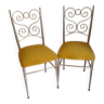 Paire de chaise vintage dorées design année 50