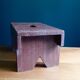 Small farmhouse stool in patinated painted wood