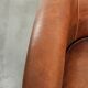 Sheepskin club armchair with a cognac colour finished with decorative nails