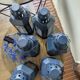 Navy blue metal candle lantern