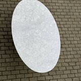 Original Knoll Tulip oval dining table (198cm) Carrara marble