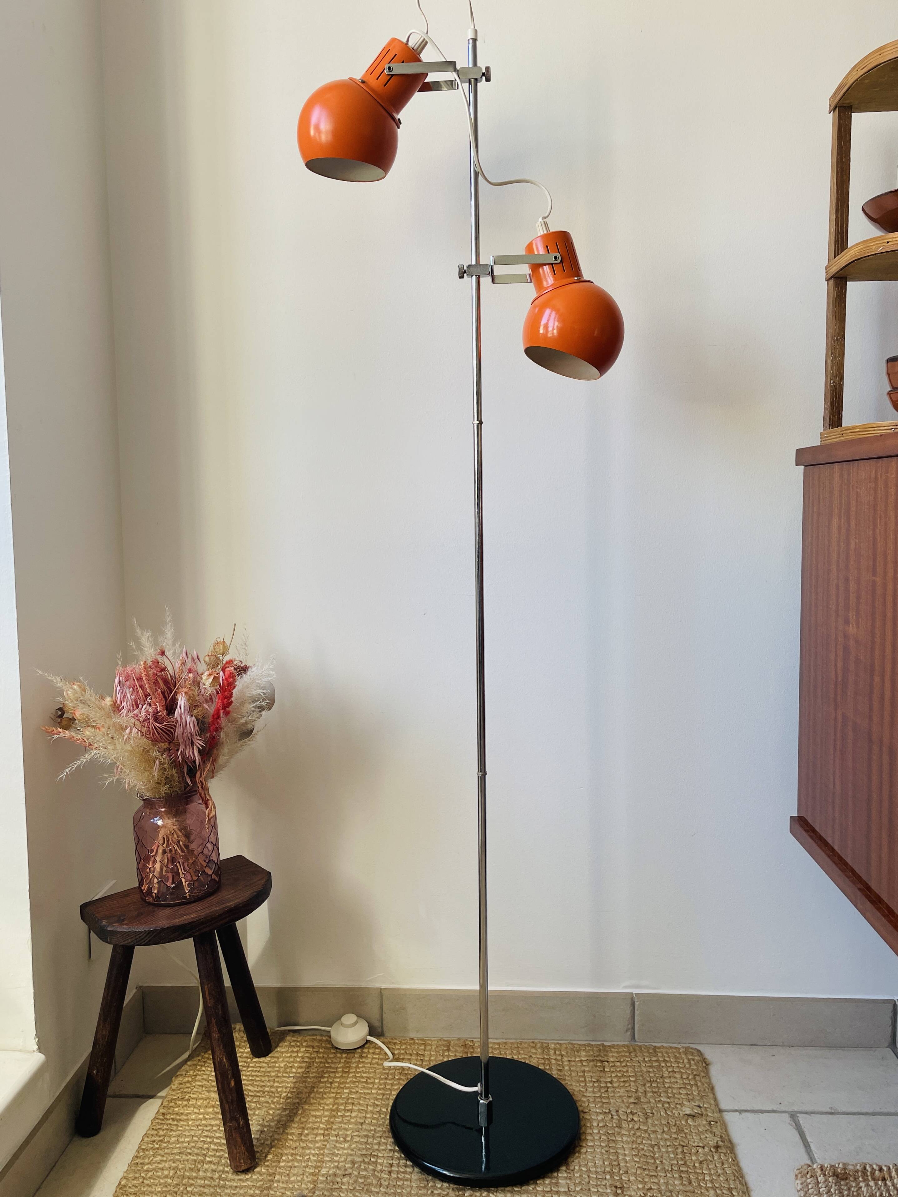 Lampadaire eyeball orange années 70
