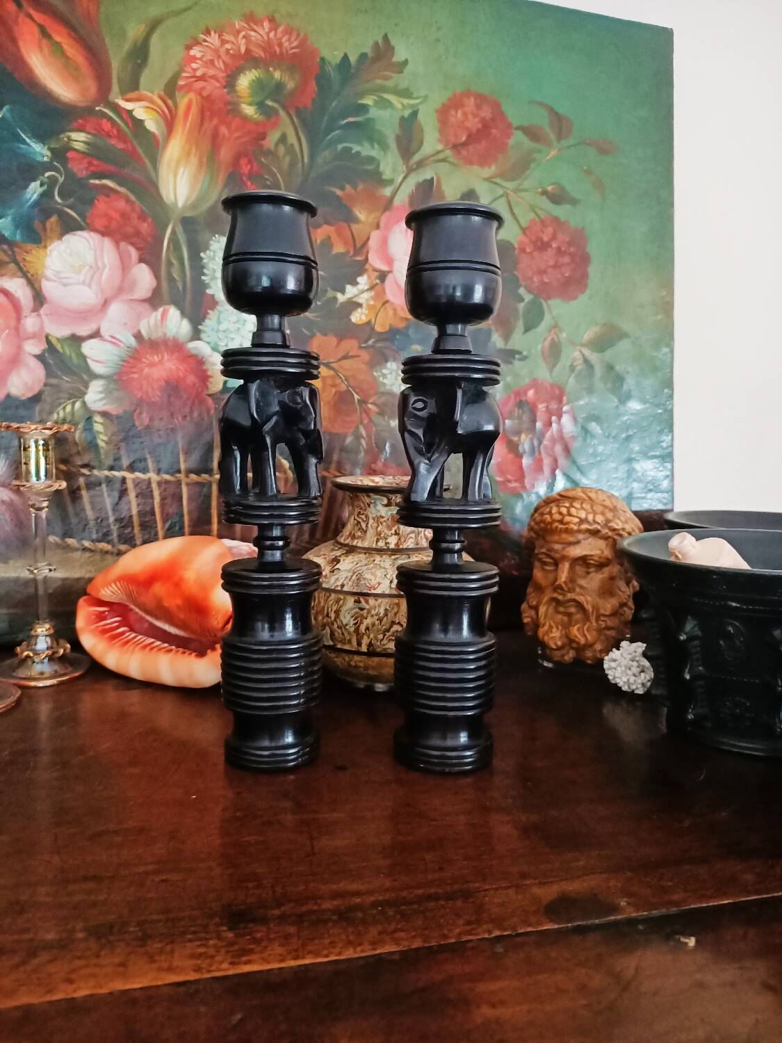Ebony candlesticks
