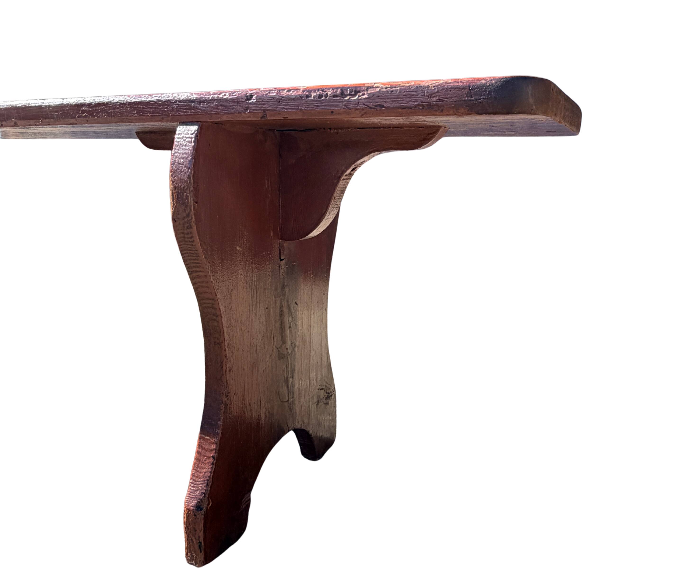 Solid wood bench