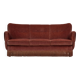 1970s, 3-seater Danish curved sofa, pink furniture velour.