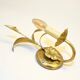 Gold leaf metal flower wall sconce, 1970s-1980s, Hollywood Regency Masca