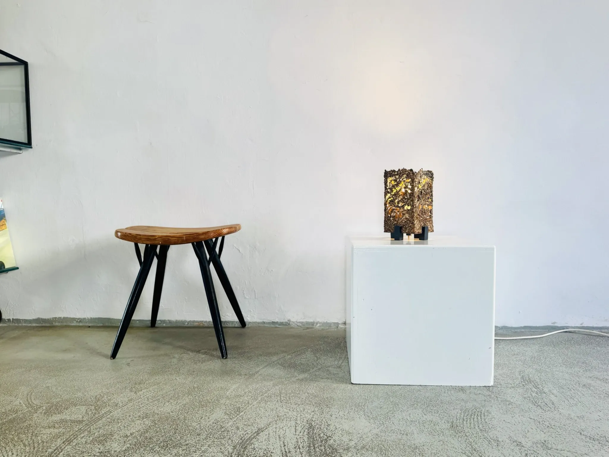 Brutalist Copper Table Lamp By Aimo Tukiainen For Oy Moonlight, Finland, 1970S
