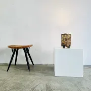 Brutalist Copper Table Lamp By Aimo Tukiainen For Oy Moonlight, Finland, 1970S