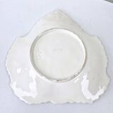 Vintage Draining Salad Bowl Signed GV In Grape Vine Leaf Barbotine