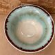 Antique Red Ceramic Salad Bowl Blue Interior + Vintage Kitchen Badge